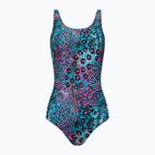 Strój pływacki jednoczęściowy damski Speedo Allover Deep U-Back jungle lapis/black/white/fluo pink