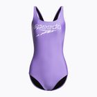 Strój pływacki jednoczęściowy damski Speedo Logo Deep U-Back miami lilac/white