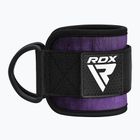 Paski z hakami na kostkę RDX A4 Ankle Straps For Gym Cable Machine purple