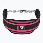 Pas do podnoszenia ciężarów RDX Pro Dipping Belt 2 Layer pink