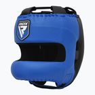 Kask bokserski RDX Apex Boxing Head Gear With Nose Protection Bar blue