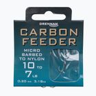Przypon do methody Drennan Carbon Feeder hak z zadziorem + żyłka 8 szt. brązowy HNCFDM016