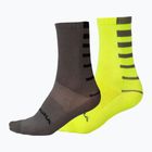 Skarpety Endura Coolmax Stripe 2 pary hi-viz yellow/grey