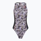 Strój pływacki jednoczęściowy damski ZONE3 Pacific Koa High Neck black/green