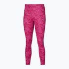Legginsy do biegania damskie Mizuno 7/8 Printed pink peacock