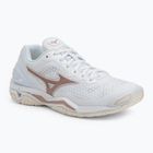 Buty do piłki ręcznej damskie Mizuno Wave Stealth V white/rose/snow white