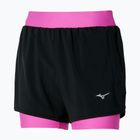 Spodenki do biegania damskie Mizuno ER 4.5" 2IN1 black/pink