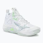 Buty do siatkówki damskie Mizuno Wave Momentum 3 Mid white/glacial /pantinagreen