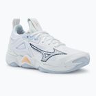 Buty do siatkówki damskie Mizuno Wave Momentum 3 white/ navy peony/ peach parfait