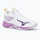 Buty do siatkówki damskie Mizuno Wave Dimension Mid white/patrician purple/quince
