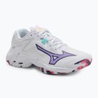 Buty do siatkówki damskie Mizuno Wave Lightning Z8 white/violet indigo/camelliaros