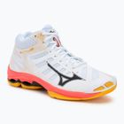 Buty do siatkówki Mizuno Wave Voltage 2 Mid white/fiery coral 2/citrus