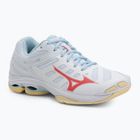 Buty do siatkówki damskie Mizuno Wave Voltage 2 white/calypso coral/pale banan
