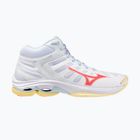 Buty do siatkówki damskie Mizuno Wave Voltage 2 Mid white/calypso coral/pale banan