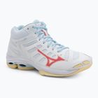 Buty do siatkówki damskie Mizuno Wave Voltage 2 Mid white/calypso coral/pale banan