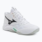 Buty do siatkówki Mizuno Wave Momentum Pro Mid white/black/frozen emerald