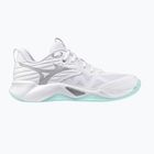 Buty do siatkówki damskie Mizuno Wave Momentum Pro white/blue tint