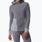 Kurtka do biegania damska Mizuno Active Warm Hybrid Full Zip Hooded quicksilver