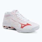 Buty do siatkówki damskie Mizuno Wave Lightning Pro Mid white/rose elegance/lava falls