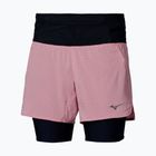 Spodenki do bieganie damskie Mizuno Trail Multipocket 2in1 rose elegance