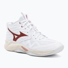 Buty do siatkówki damskie Mizuno Wave Momentum Pro Mid white/rose elegance/lava falls