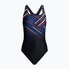 Strój pływacki jednoczęściowy damski Speedo Digital Placement Medalist black/fed red/chroma blue