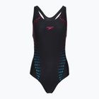 Strój pływacki jednoczęściowy damski Speedo Allover Panel Laneback black/purple