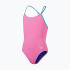 Strój pływacki jednoczęściowy dziecięcy Speedo Solid Lane Line Back pink/blue