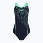 Strój pływacki jednoczęściowy damski Speedo Medley Logo Medalist navy/green