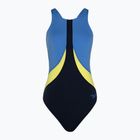 Strój pływacki jednoczęściowy Speedo Colourblock Highneck Crossback true navy/sevres blue/lemon drizzle