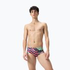 Bokserki pływackie męskie Speedo Club Training Allover Brief 13.5 cm black/matcha green/siren red