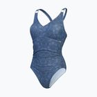Strój pływacki jednoczęściowy damski Speedo Shaping Printed V Neck One Piece spruce blue/washed blue