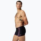 Bokserki pływackie męskie Speedo Duo Logo Print Aquashort black/coral sands/neon violet