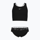 Strój pływacki dwuczęściowy dziecięcy Nike Logo Tape Crossback Midkini black