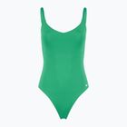 Strój pływacki jednoczęściowy damski Nike Essential V-Neck stadium green