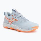 Buty do siatkówki damskie Mizuno Wave Momentum Elite blue finch/white/lava orange