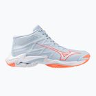 Buty do siatkówki damskie Mizuno Wave Lightning Elite Mid blue finch/whitelava orange