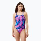 Strój pływacki jednoczęściowy damski Speedo FL Printed Turnback brushy glitch/hope