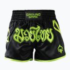 Spodenki treningowe męskie Ground Game Muay Thai Neon czarny/zielony neon