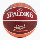 Piłka do koszykówki Spalding Sketch Dribble czerwona/biała rozmiar 7
