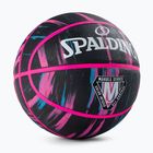 Piłka do koszykówki Spalding Marble czarna/różowa/niebieska rozmiar 6