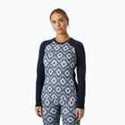 Bluza termoaktywna damska Helly Hansen Lifa Merino Midweight Graphic Crew navy star pixel