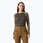 Bluza termoaktywna damska Helly Hansen Lifa Merino Midweight Graphic Crew sepia houndstooth aop