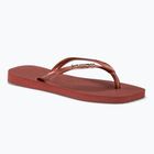 Japonki damskie Havaianas Square Logo Metallic mahogany