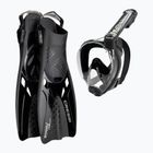 Zestaw do nurkowania Cressi Baron + Tonga black/black/black
