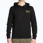 Bluza męska EA7 Emporio Armani Train Logo Series Hoodie Extended Logo Coft black/gold logo