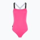 Strój kąpielowy EA7 Emporio Armani Logo Tape One Piece neon pink
