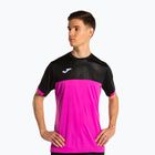 Koszulka tenisowa męska Joma Montreal fluorescent pink/black