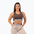 Biustonosz treningowy NEBBIA Medium Impact Cross brown