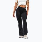Legginsy treningowe damskie NEBBIA Flow Seamless High Waist Sculpting Flared Black